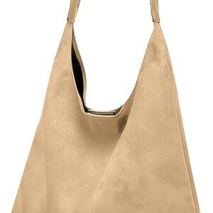 Suede Hobo Tote Bag for Women – Stylish Slouchy Handbag, Leather Work Bag, Women